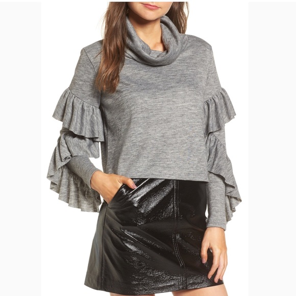 Leith Tops - Leith Funnel Neck Ruffle Top NWOT